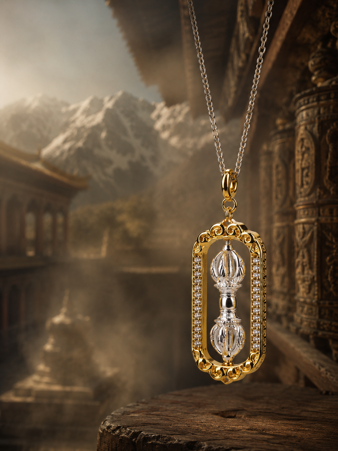 Rotating Tibetan Vajra Pendant — alternate view