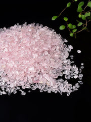 Rose Quartz crystal chips, 100g