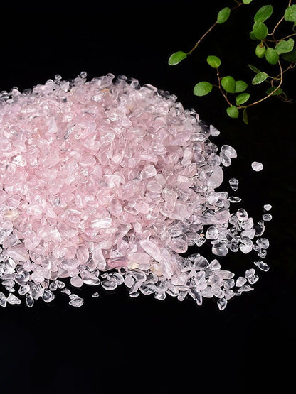 Rose Quartz crystal chips, 100g