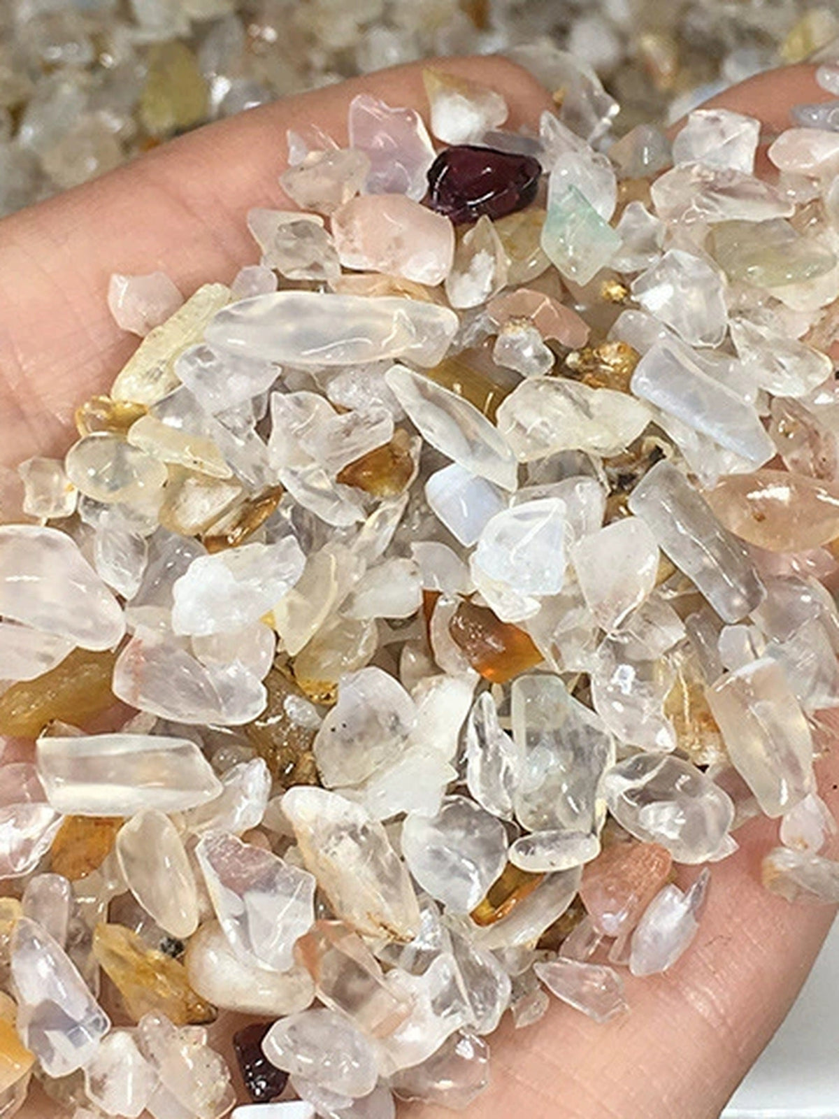 Sakura Agate crystal chips, 100g