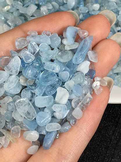 Aquamarine crystal chips, 100g