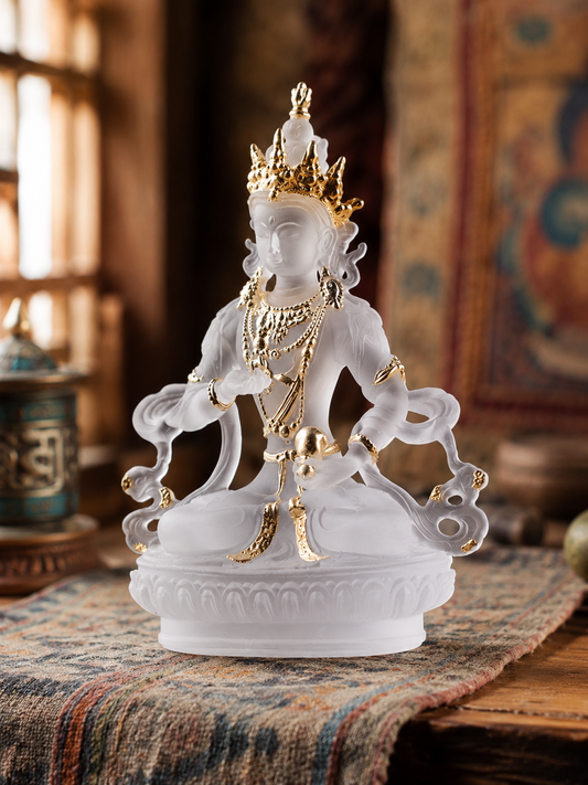 Gilded liuli glass Vajrasattva statue