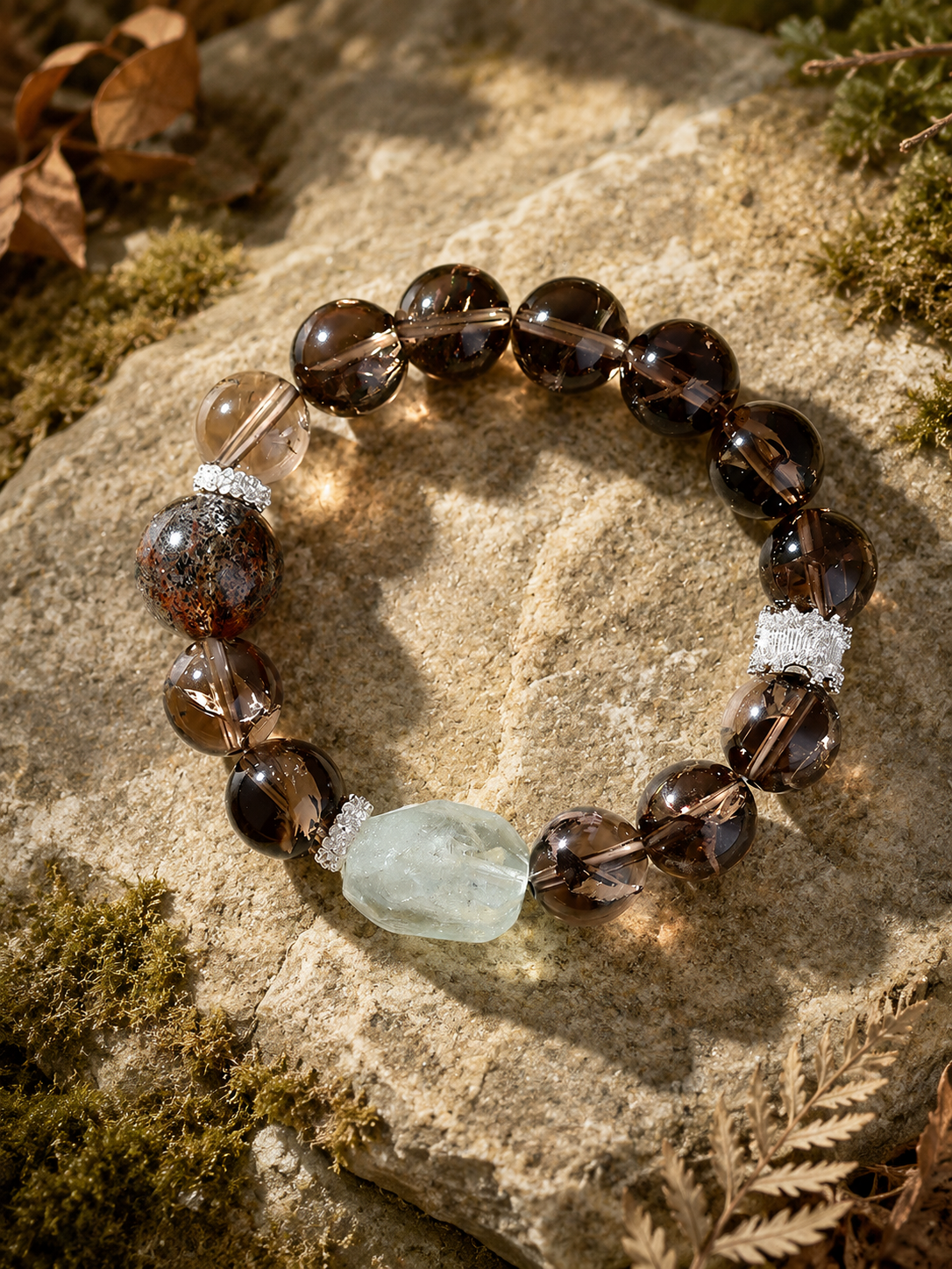 Himalayan black-gold Auralite crystal bracelet