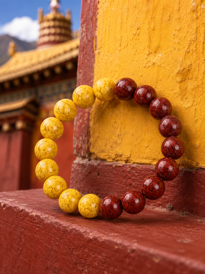 Natural Purple-Gold Cinnabar Wisdom Bracelet — alternate view