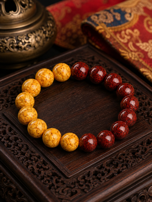 Natural Purple-Gold Cinnabar Wisdom Bracelet — main product view