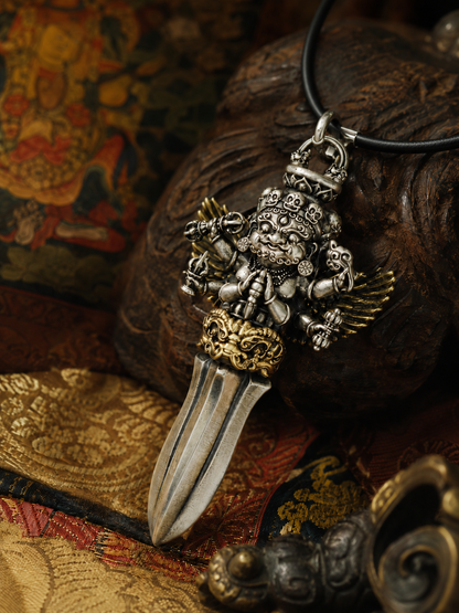 Tibetan Phurba Kila Guardian Pendant Necklace — main product view