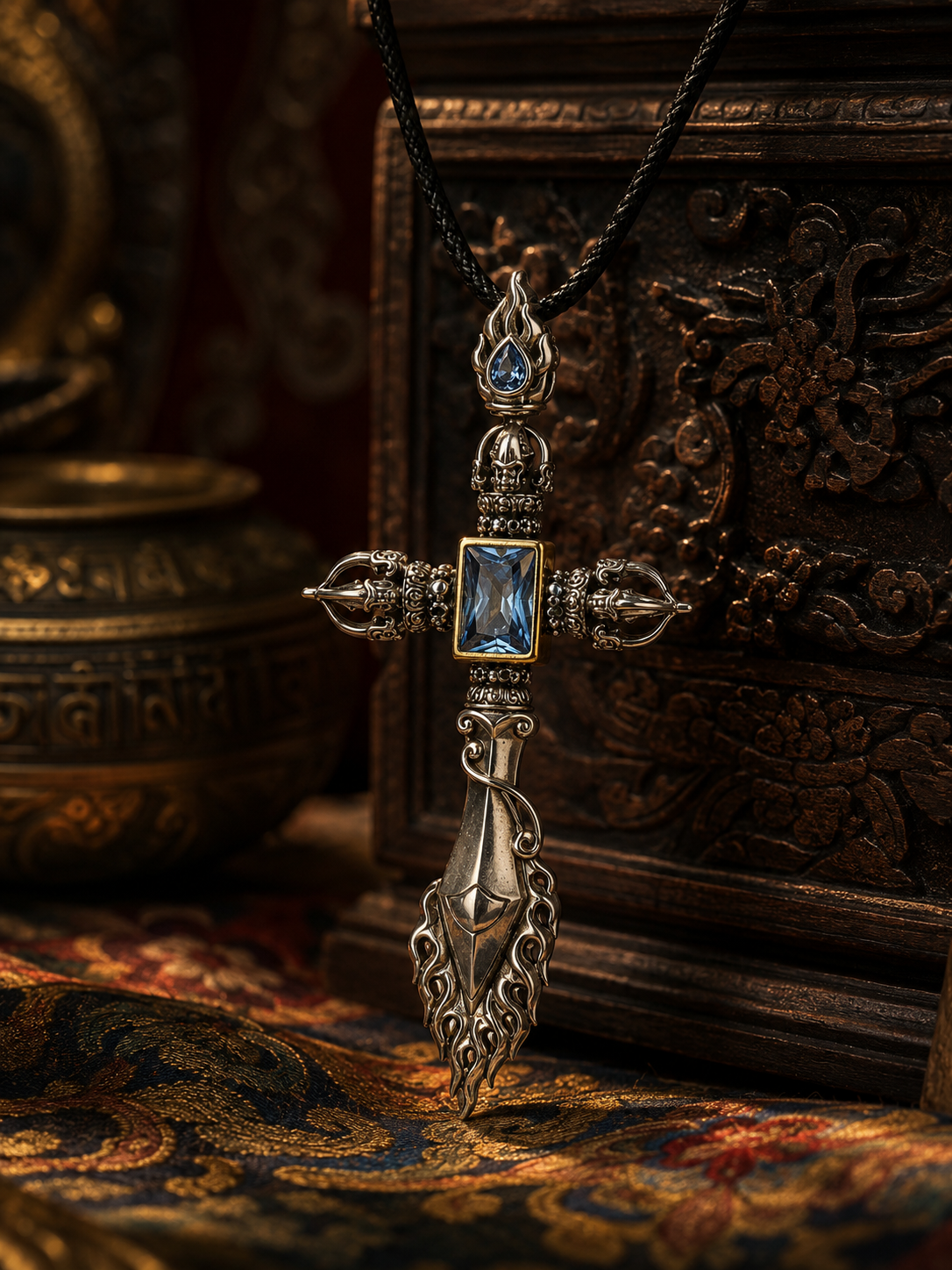 Tibetan Vajra Manjushri Wisdom Sword Pendant — main product view