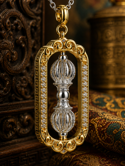 Rotating Tibetan Vajra Pendant — detail view