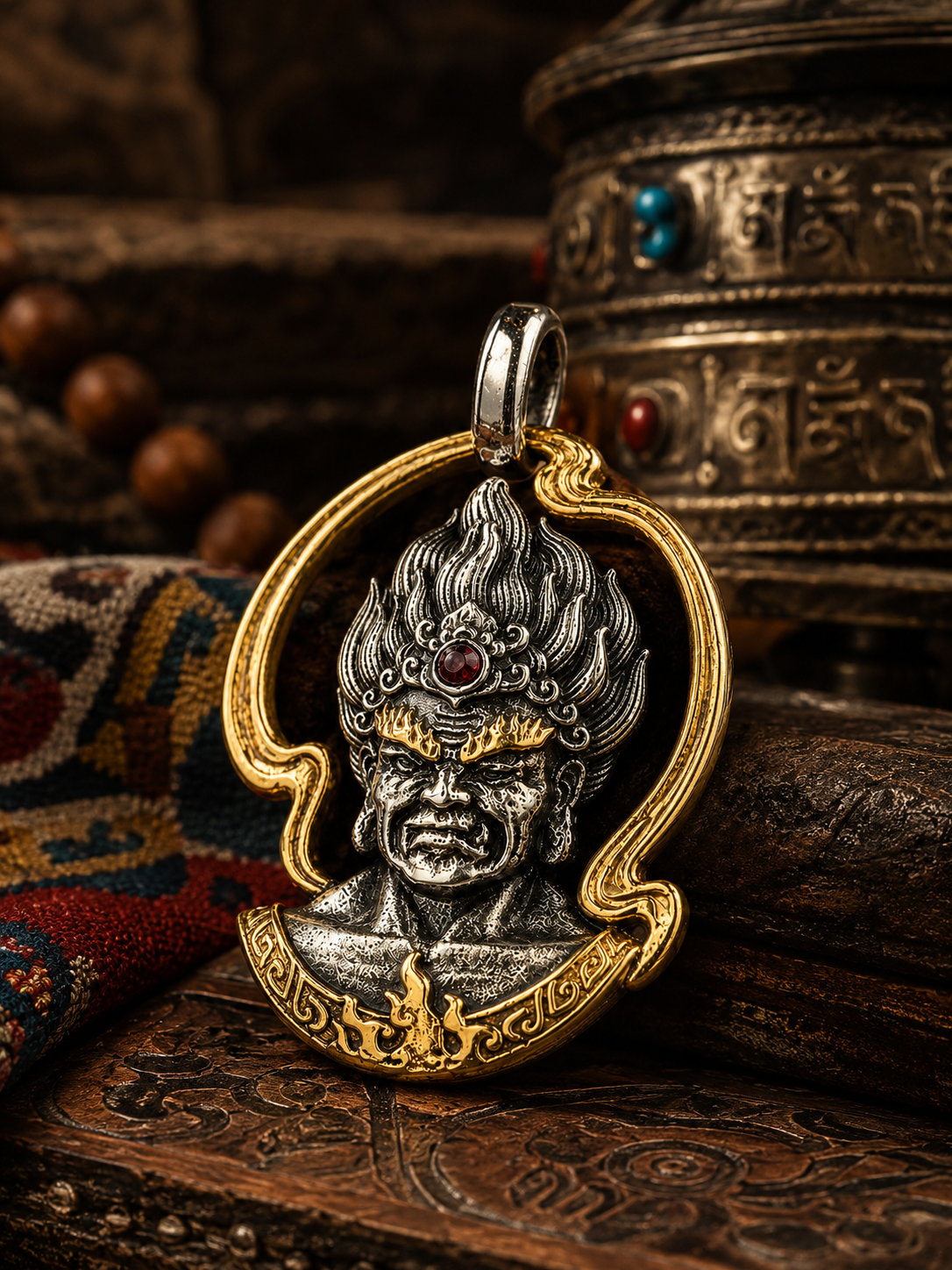 Tibetan Acala Guardian Pendant — alternate view