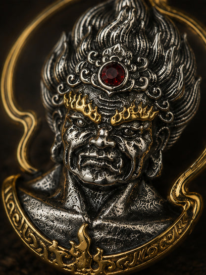 Tibetan Acala Guardian Pendant — detail view