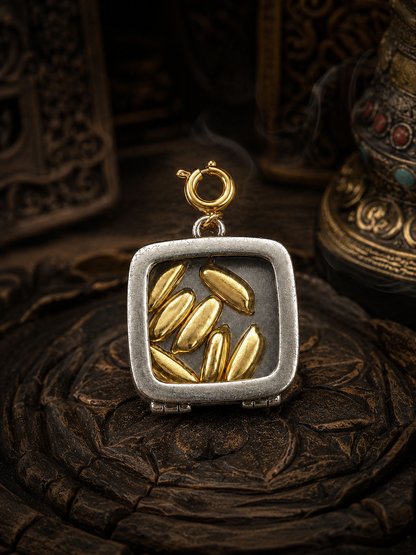 Tibetan Seven-Grain Gau Box Pendant — main product view