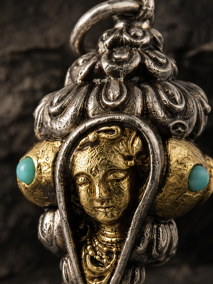 Tibetan Green Tara Guardian Pendant — detail view