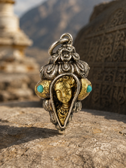 Tibetan Green Tara Guardian Pendant — main product view
