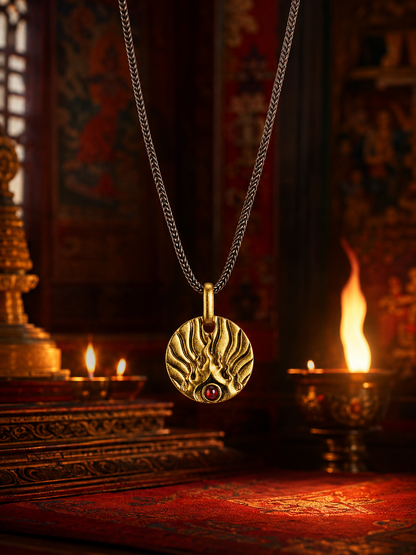 Buddhist Five-Element Blessing Pendant — Fire main view