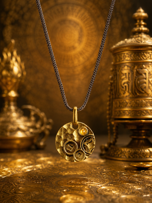 Buddhist Five-Element Blessing Pendant — Metal main view