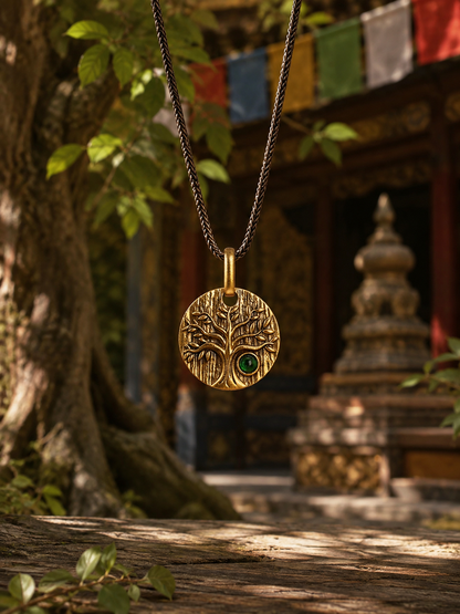 Buddhist Five-Element Blessing Pendant — Wood main view
