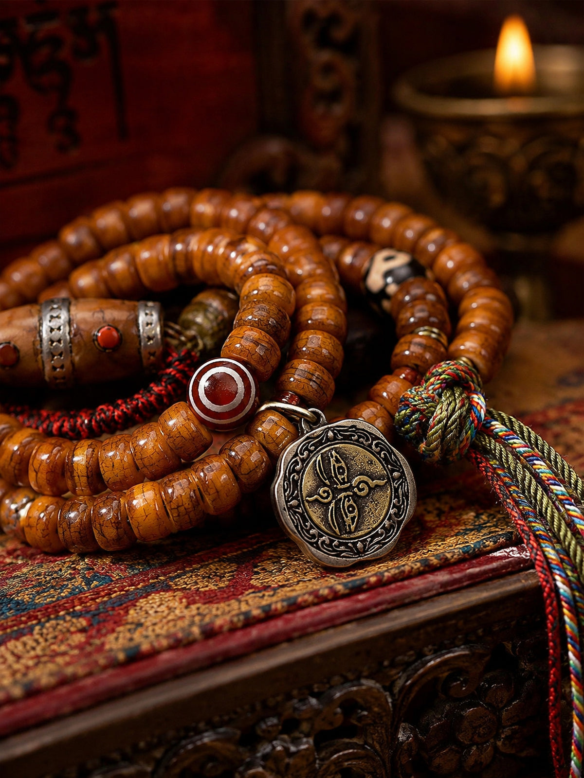108-Bead Camel Bone Barrel Mala — main view