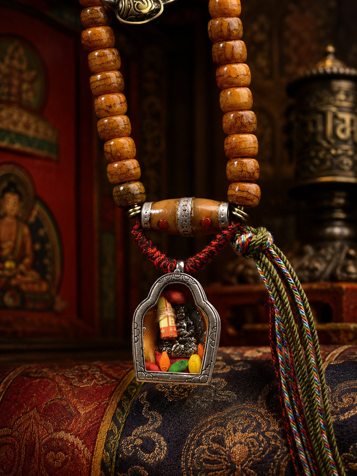 108-Bead Camel Bone Barrel Mala — detail view 2