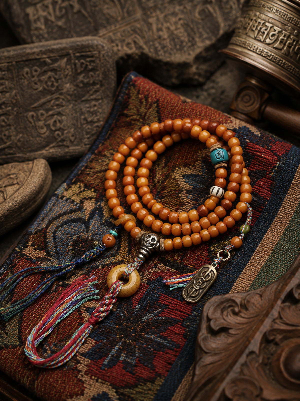 108-Bead Phoenix Eye Bodhi Mala — detail view 1