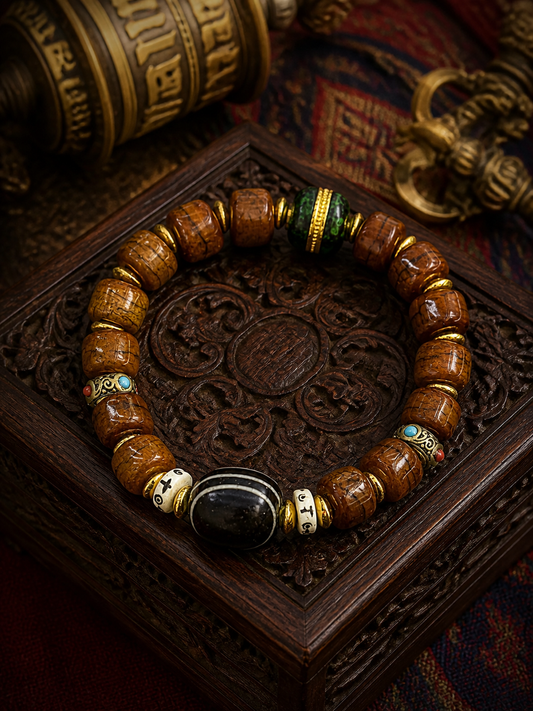 Tibetan Yak Bone Mala Bracelet — main view