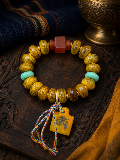 Tibetan Yak Bone Abacus-Bead Mala Bracelet — main view