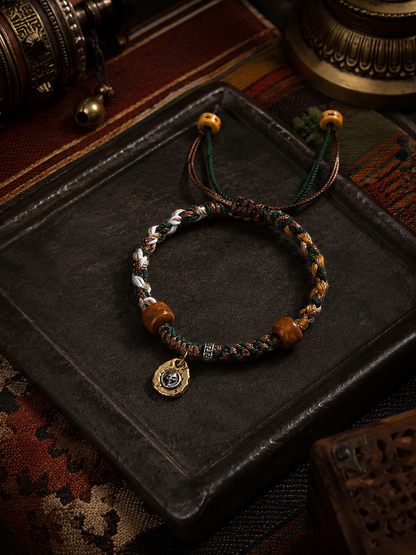Tserra handwoven adjustable Tibetan cord bracelet product view