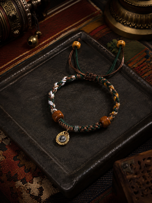 Tserra handwoven adjustable Tibetan cord bracelet product view