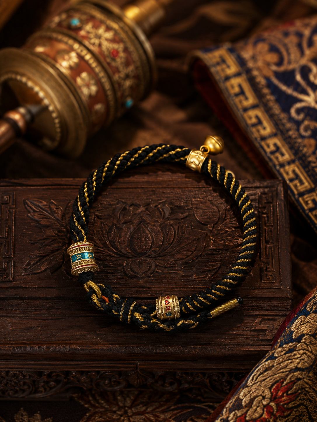 Tibetan six-syllable mantra five-color cord bracelet product view