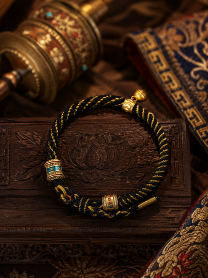 Tibetan six-syllable mantra five-color cord bracelet product view