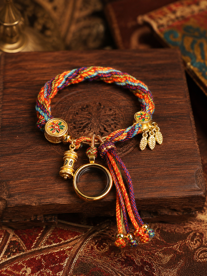 Tibetan six-syllable mantra prayer wheel dreamcatcher bracelet product view